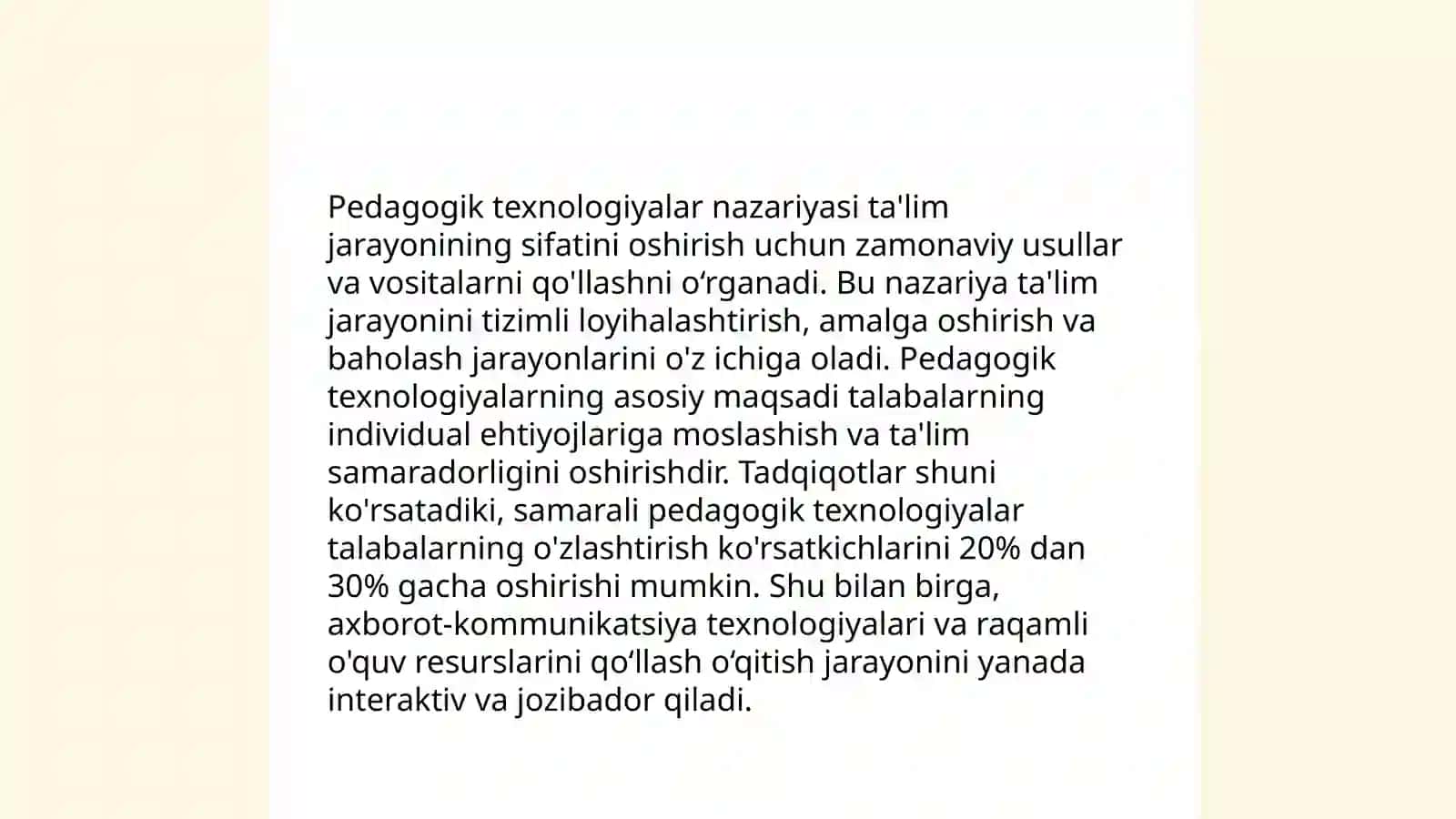 Taʼlim texnologiyalariga asoslangan dars rejasini tuzish 4