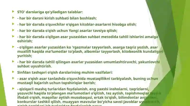 Sinfdan tashqari o’qish va uni tashkil etish 4