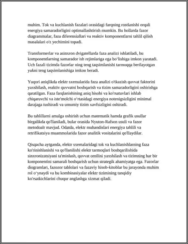 Elektr sxemalaridagi tok kuchlanishlari faza ifodalanishi 4