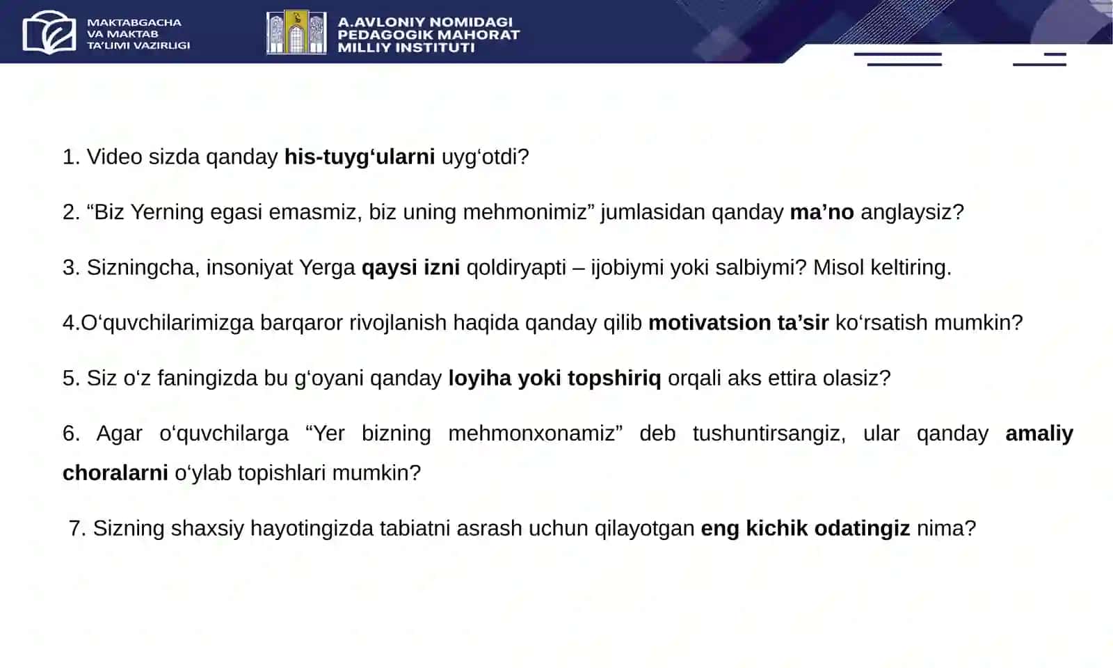 Barqaror rivojlanish ta’limi asosida tabiiy fanlarda loyiha ishlarini tashkil etish 4