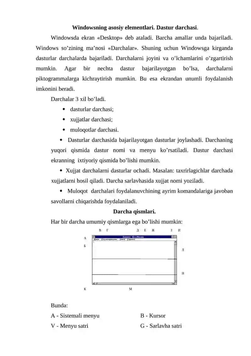 Windows tizimi va uning imkoniyatlari 4