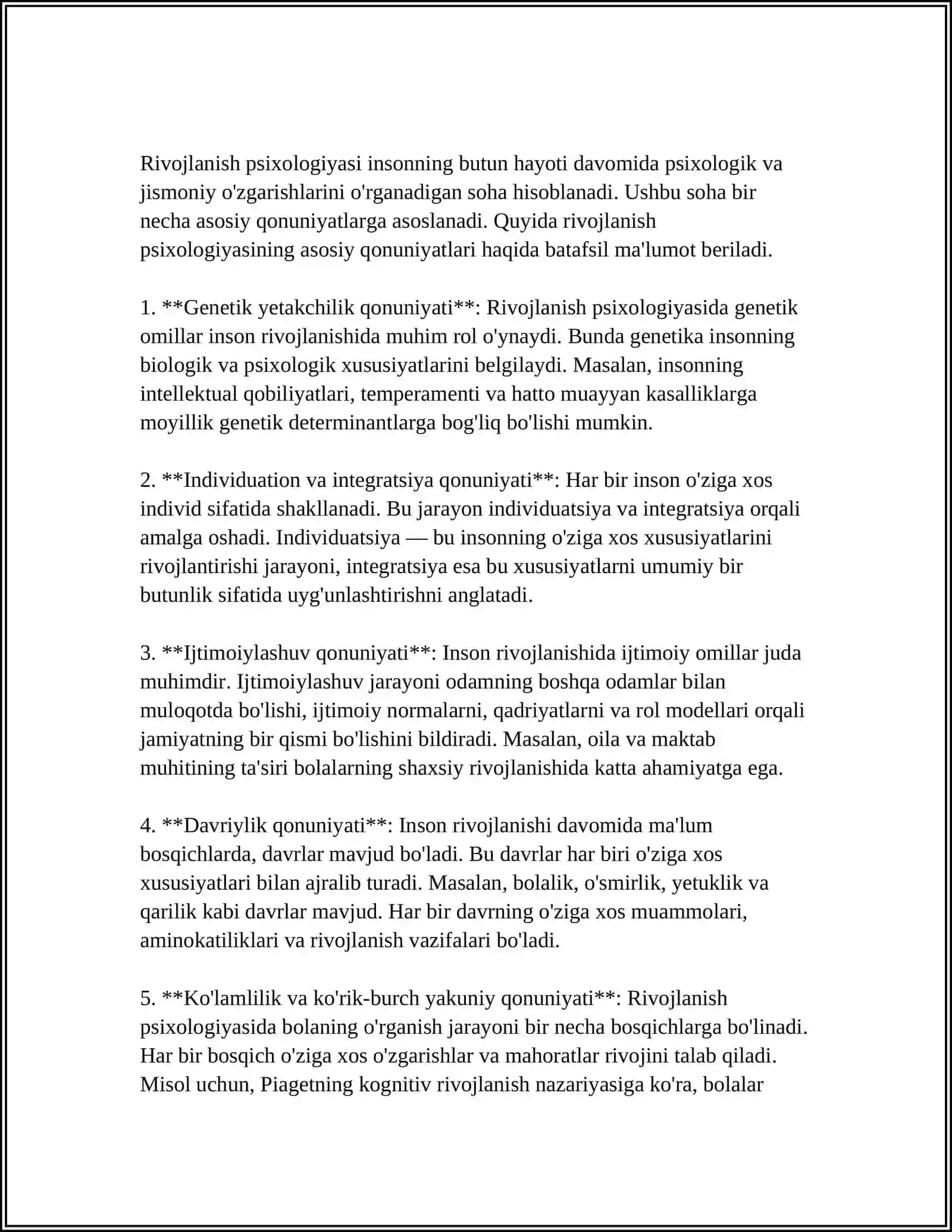 PSIXIK RIVOJLANISHNING ASOSIY QONUNIYATLARI 4