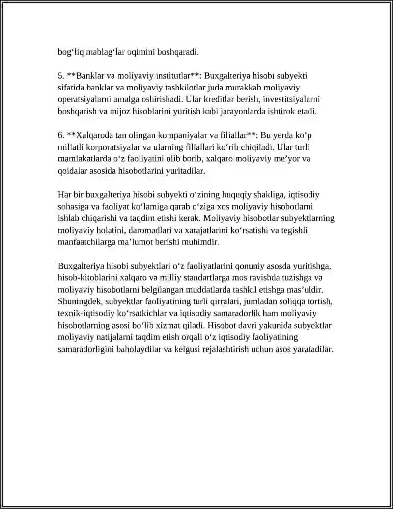 BUXGALTERIYA HISOBI SUBYEKTI VA OBYEKTLARI 4