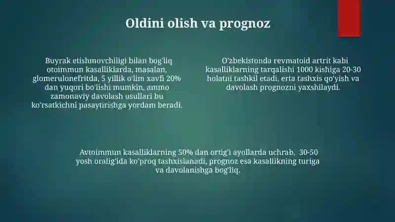 Autoimmun kasalliklar kelib chiqishi,kechishi, diagnostikasi 4