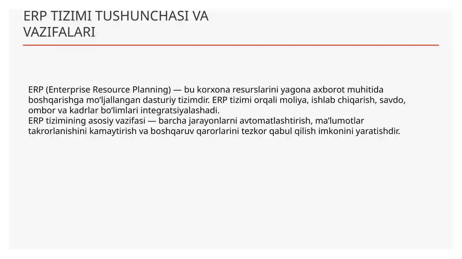 Tesla kompaniyasi ma'lumotlar bazasi ERP tizimi va SQL asosida 4