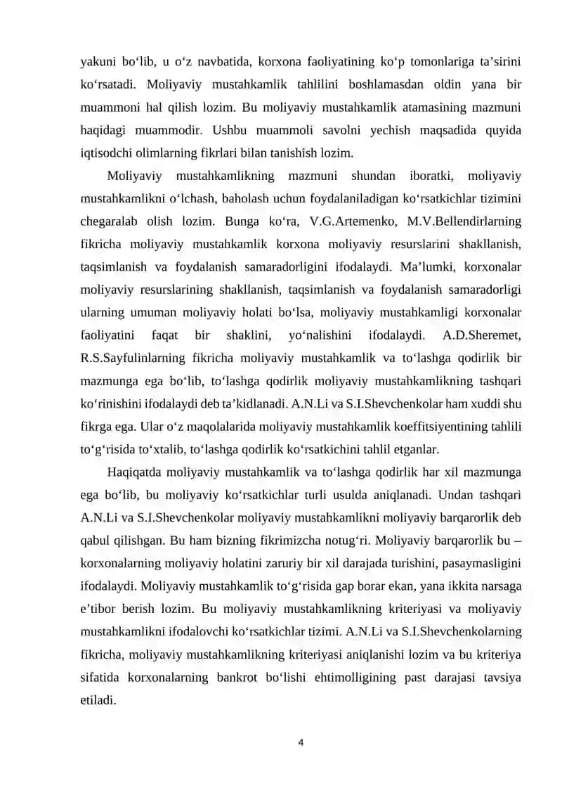 Moliyaviy barqarorlik tahlili 4