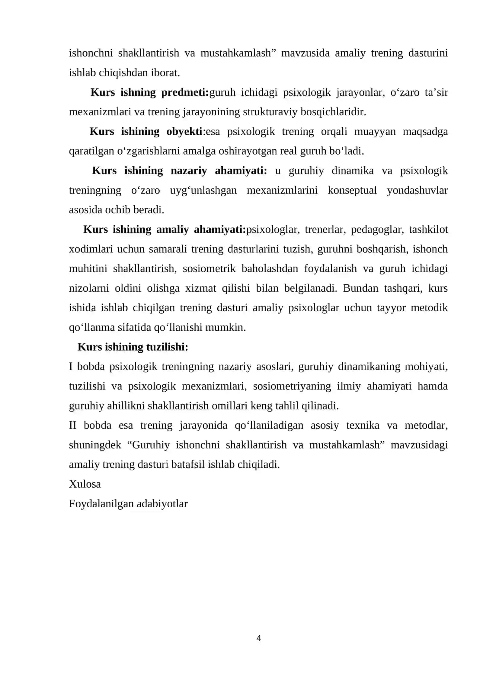 Psixologik treningning asosiy bosqichlari va guruhiy dinamika jarayonlari 4
