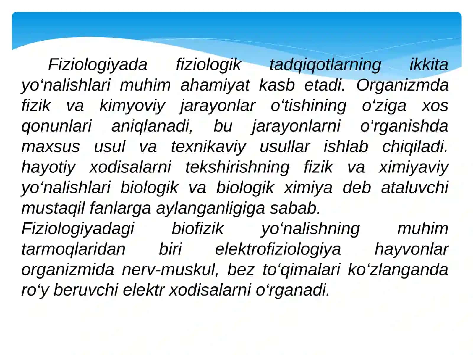 “Odam va hayvonlar fiziologiyasi” faniga kirish 4