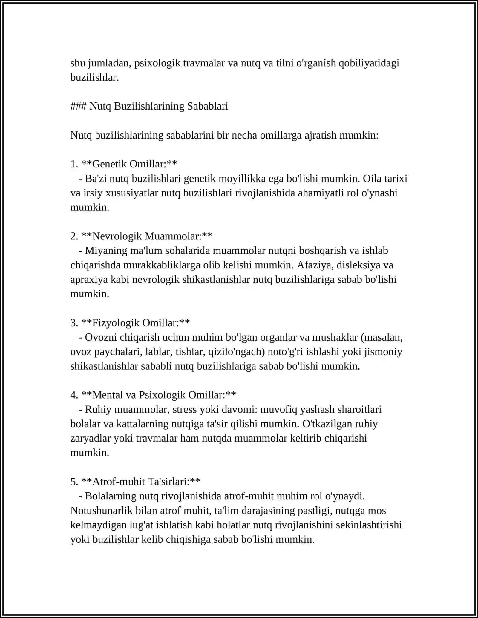 NUTQ BUZILISHLARI TURLARI VA ULARNING SABABLARI 4