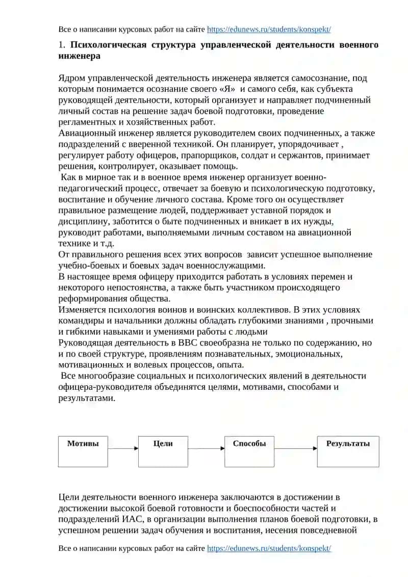 Курсовая работа "Анализ психологической деятельности военного инженера" 4