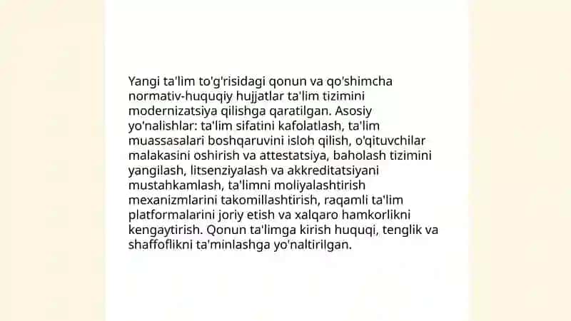 Mustaqillikdan keyingi ta'lim sohasidagi islohotlar tarixi 4