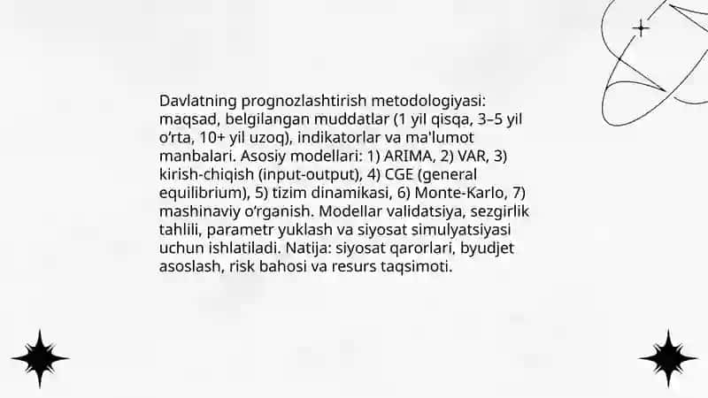 Davlatning ijtimoiy-iqtisodiy rivojlanishni dasturlash, pragnozlashtirish va rejalashtirish siyosati 4