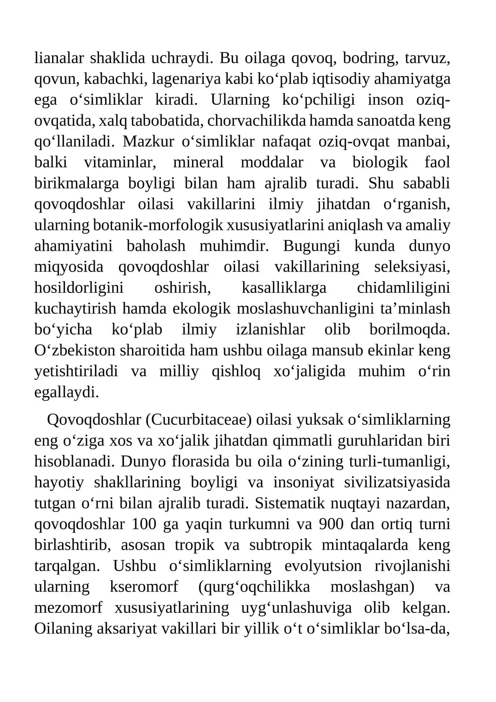 Qovoqdoshlar oilasi ''Cucurbitaceae'' ning tarqalishi, tuzilishi, rivojlanishi, amaliy ahamiyati va biologik xususiyatlari 4