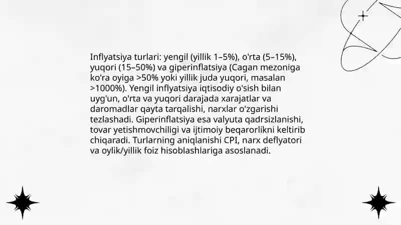 Inflyatsiyaning mohiyati va hisoblanish usullari 4