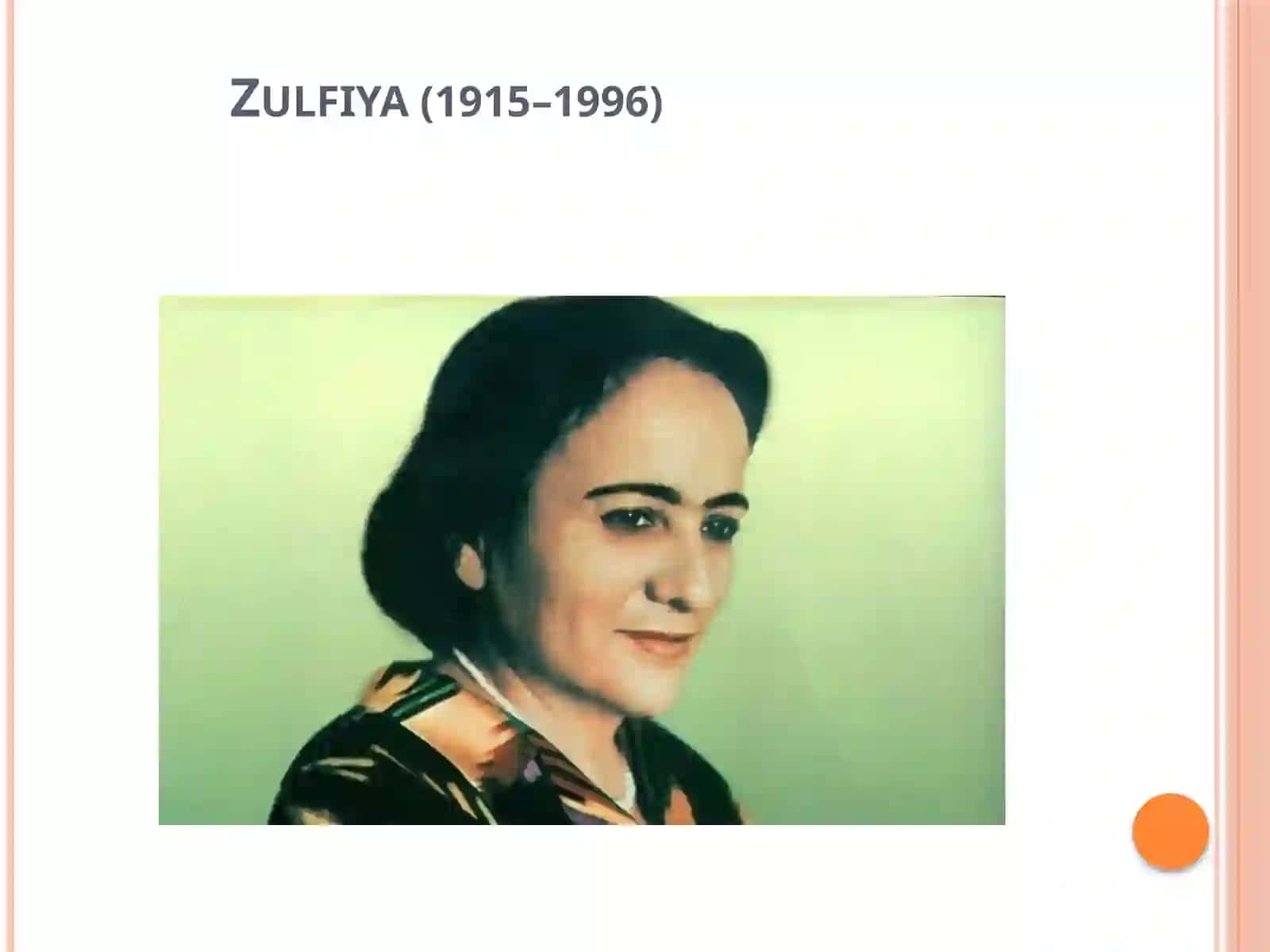 9-sinf O'zbek tili fanidan Zulfiyaxonimni xotirlab mavzuda dars ishlanmasi 4