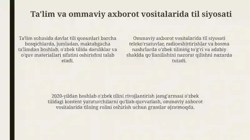 Davlat tili haqida qabul qilinga qonunlarning amaliyotdagi ahamiyati 4