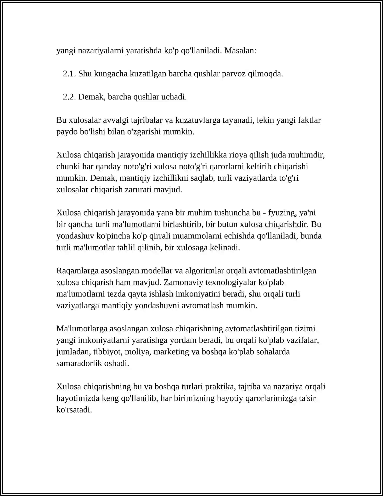 XULOSA CHIQARISHNING UMUMIY MANTIQIY TAVSIFI 4