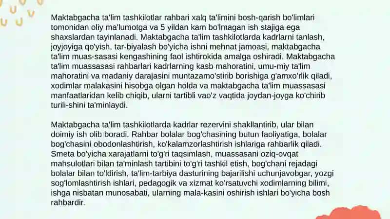 Maktabgacha ta'lim tashkiloti rahbari mehnatini ilmiy asosda tashkil etishning innovatsion texnologiyalari 4