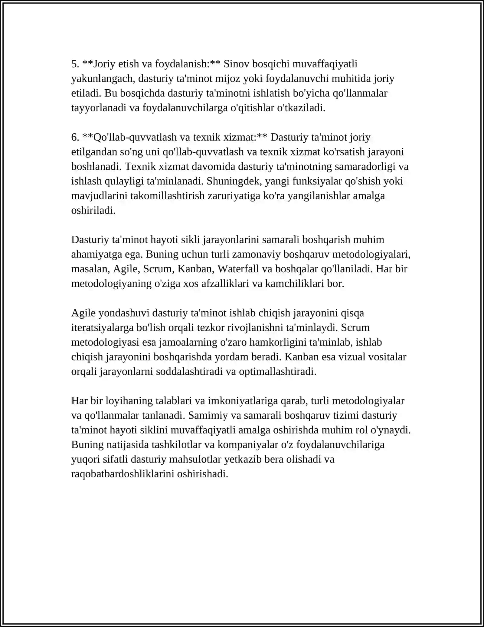 AXBOROT TIZIMLARIDA DASTURIY TA'MINOT VA PLATFORMALAR 4