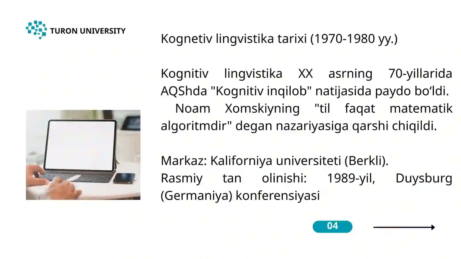 KOGNITIV LINGVISTIKA: TIL, TAFAKKUR VA INSON ONGI 4