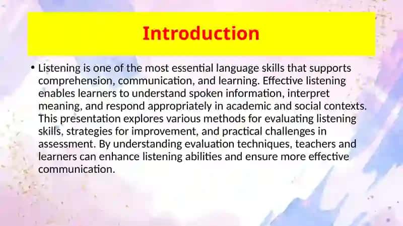 Evaluation of listening skills 4