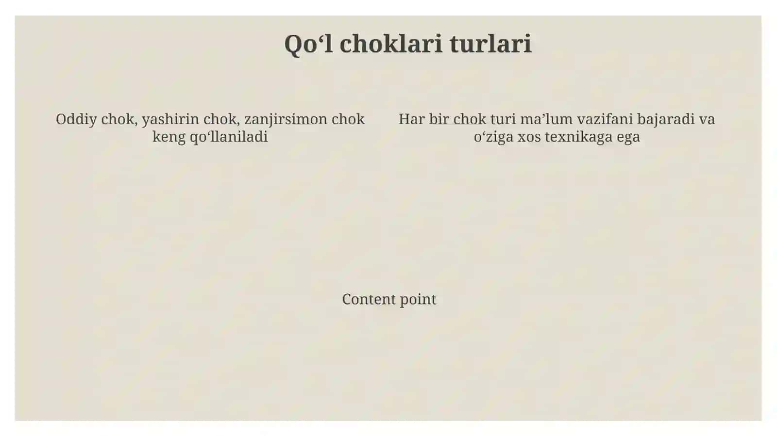 Qo'l choklaridan namunalar tayyorlash. Joriy | taqdimot tayyorlash 4