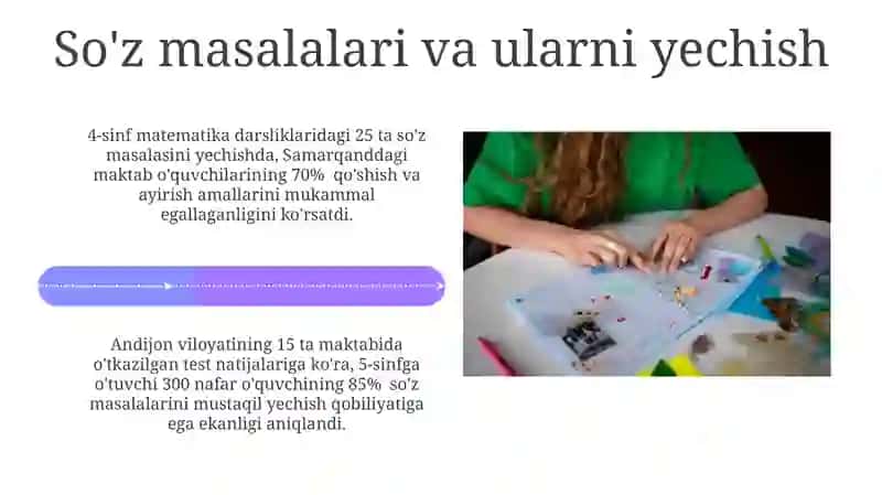 Amaldagi 4-sinf matematika darsliklarini misol va masalalarini ishlash 4