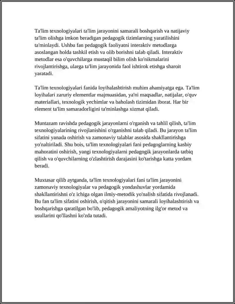 TA'LIM TEXNOLOGIYALARNING MUSTAQIL FAN SIFATIDA SHAKLLANISHI 4