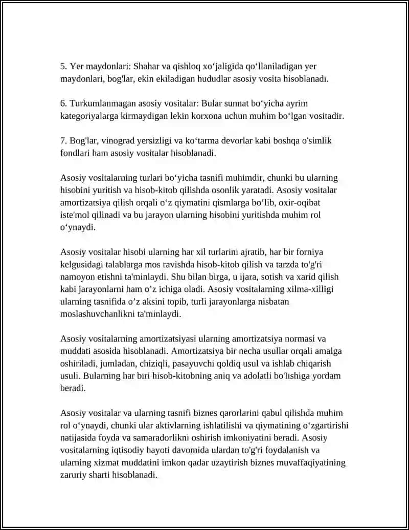 ASOSIY VOSITALAR HISOBI VA NOMODDIY AKTIVLAR HISOBI 4