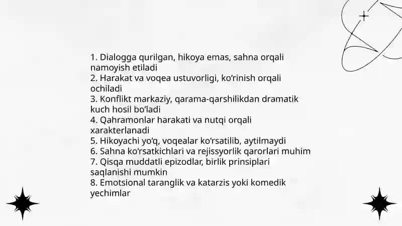 Dramatik tur va uning janr xususiyatlari 4
