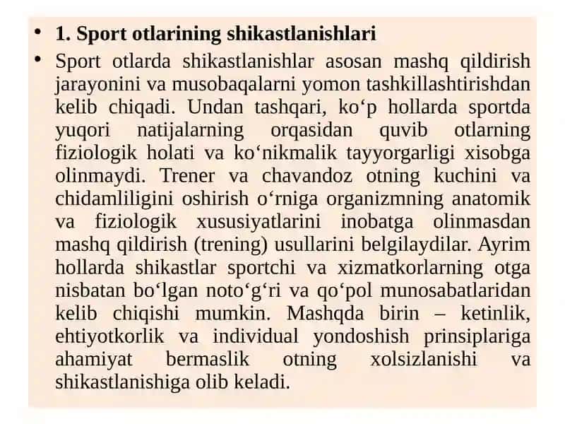 Xizmat otlarini mashq qildirish va musobaqa paytida organizmda paydo bo‘ladigan o‘zgarishlar 4