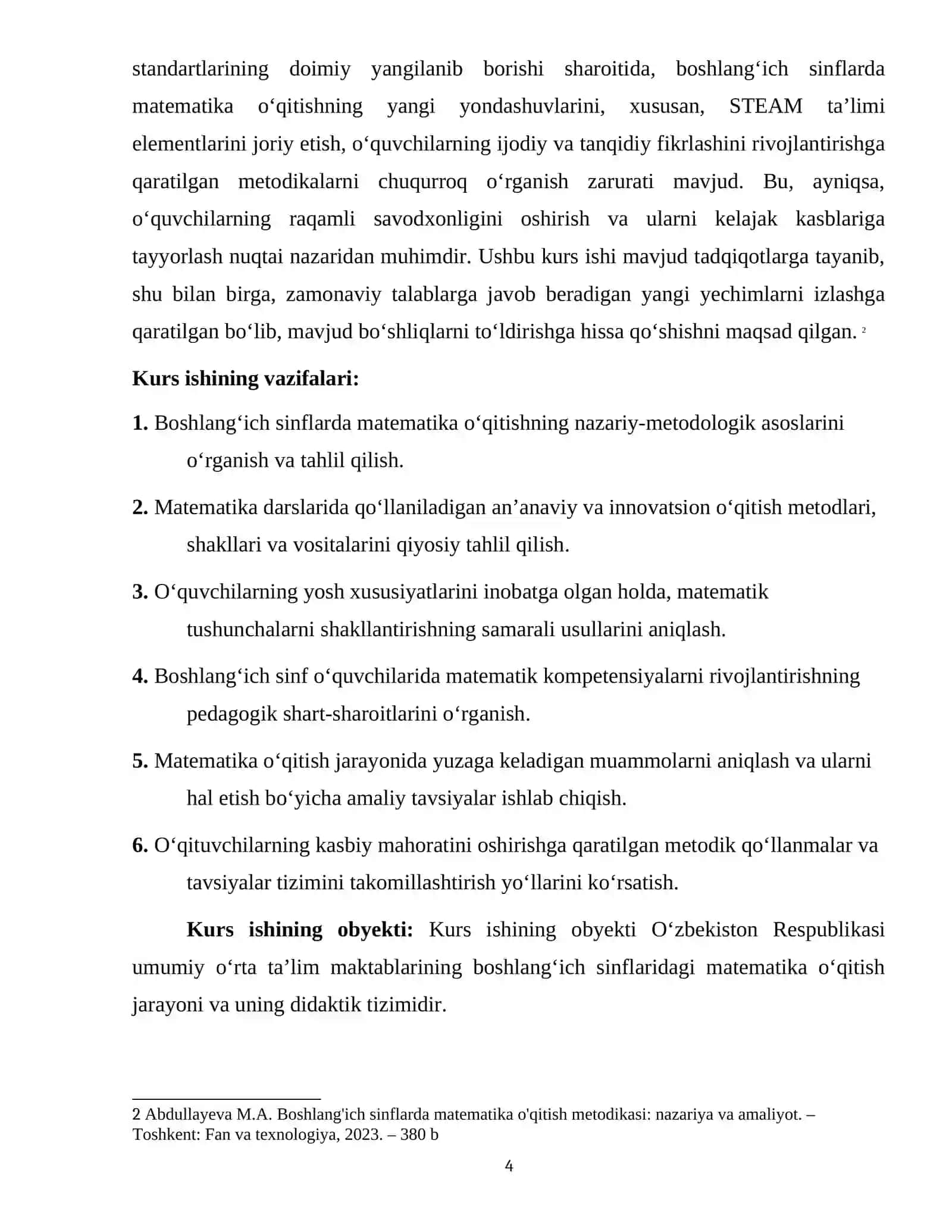BOSHLANG‘ICH SINFLARDA MATEMATIKA O‘QITISHNING UMUMIY MASALALARI 4