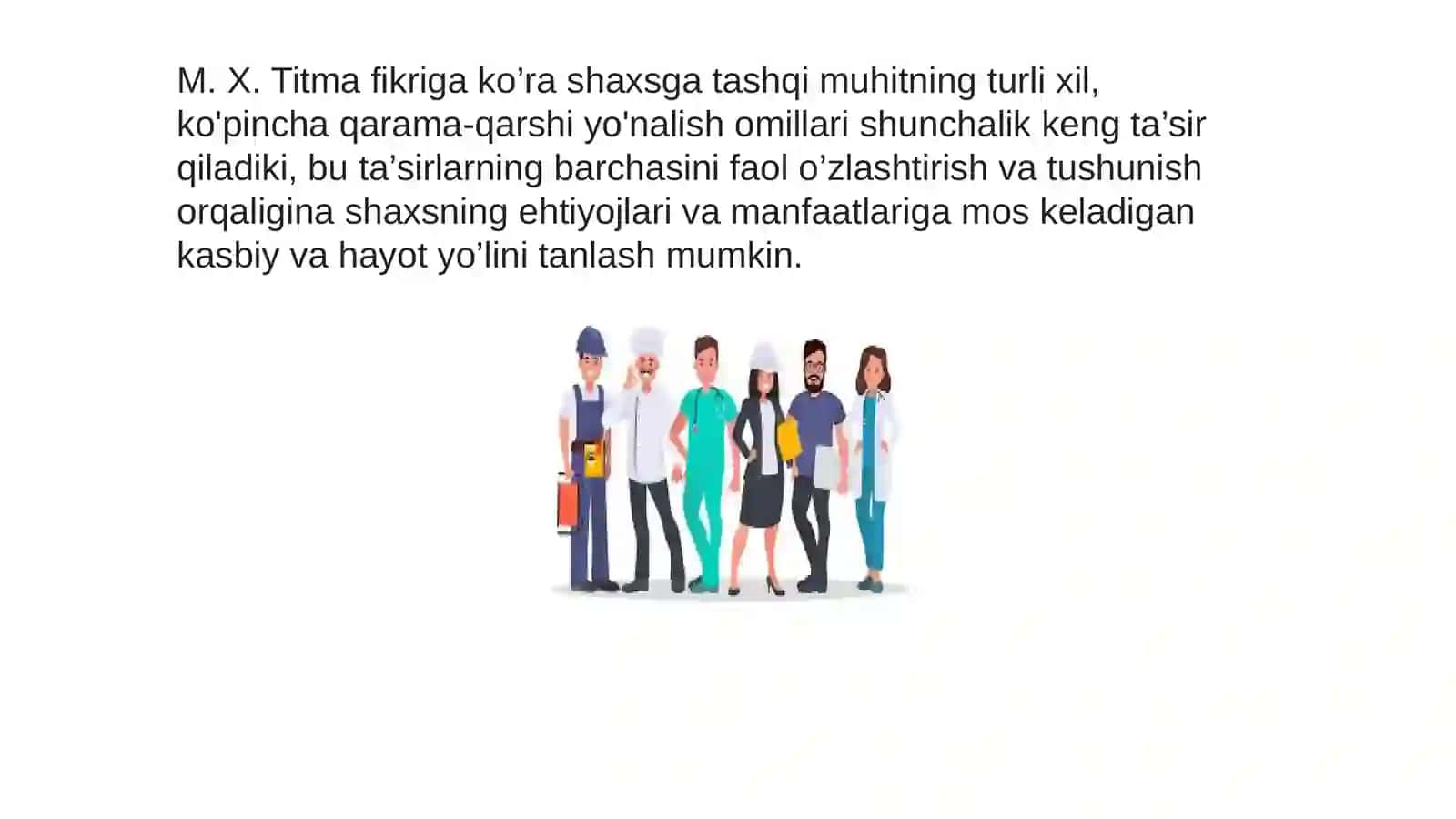 KASBIY QIZIQISH VA LAYOQATNI O’RGANISH.SHAXS TEMPERAMENTINI O’RGANISH 4