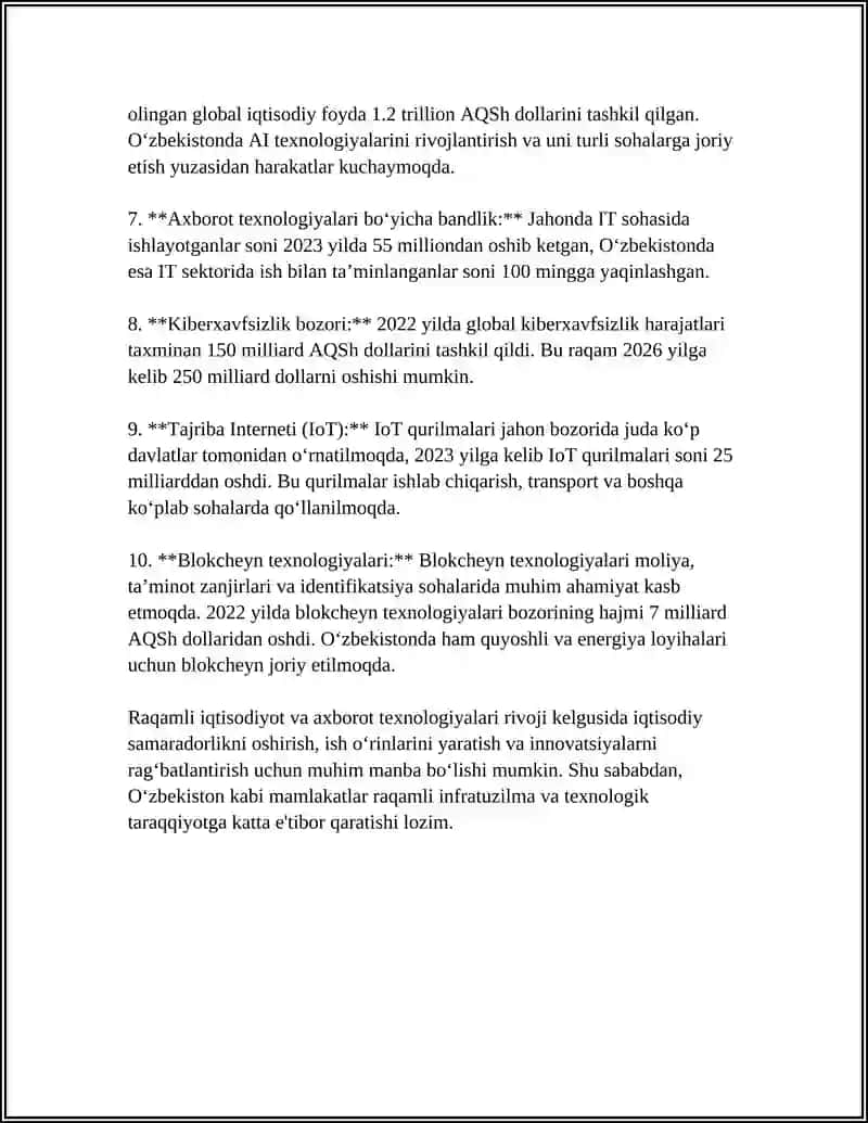RAQAMLI IQTISODIYOTDA AXBOROT TEXNOLOGIYALARI VA TIZIMLARI 4