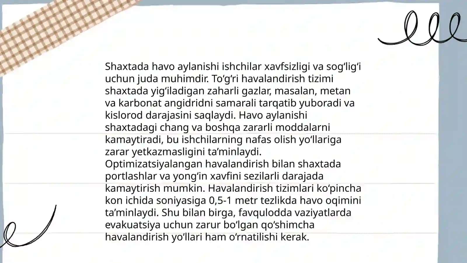 Shaxta maydonini shamollatishning asosiy jarayonlari 4