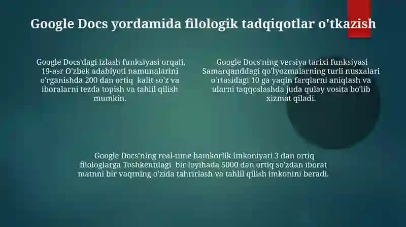 Google Docs’dan foydalanish va uning filologiya uchun qulayliklari 4