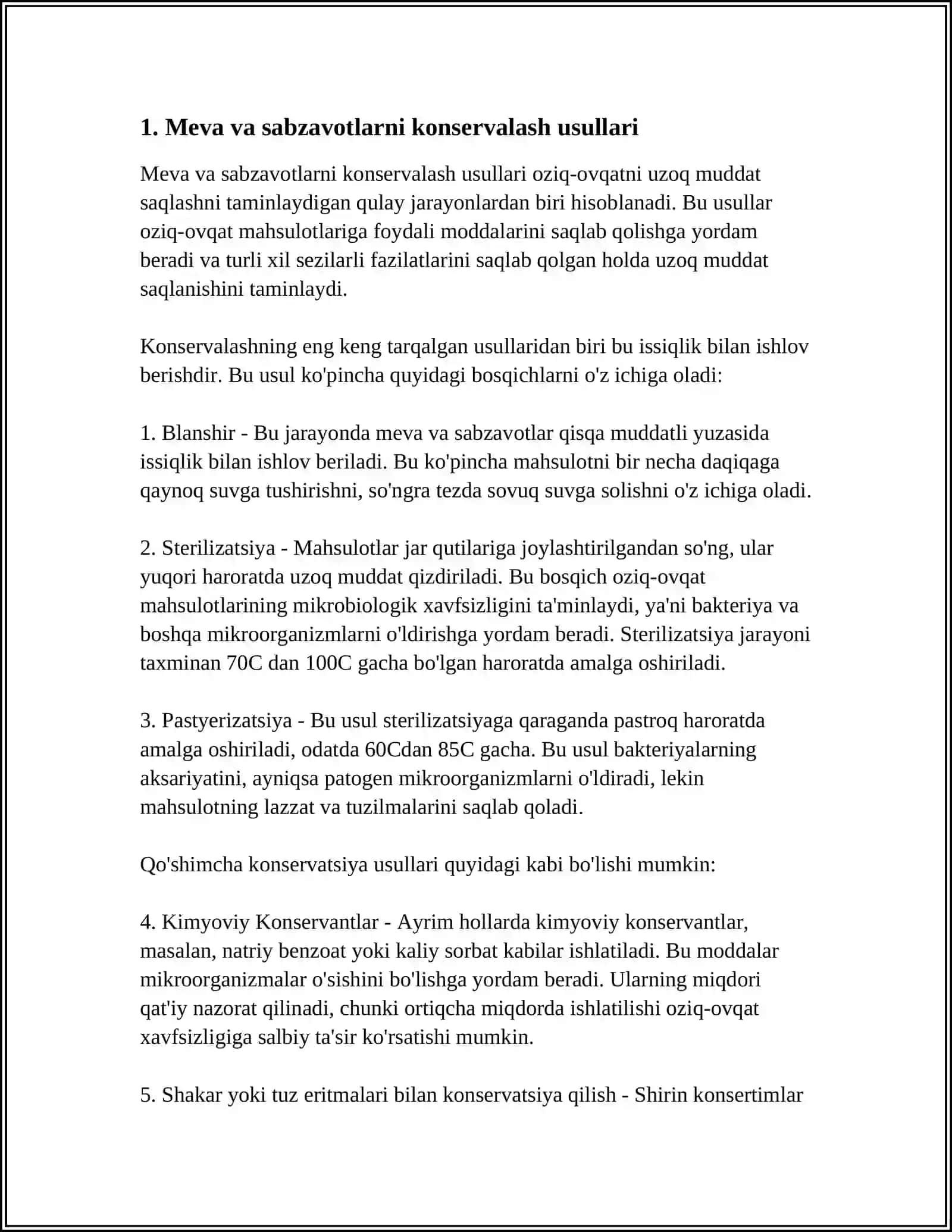 MEVA VA SABZAVOTLARNI MIKROBIOLOGIK USULDA KONSERVALASH ASOSLAR 4