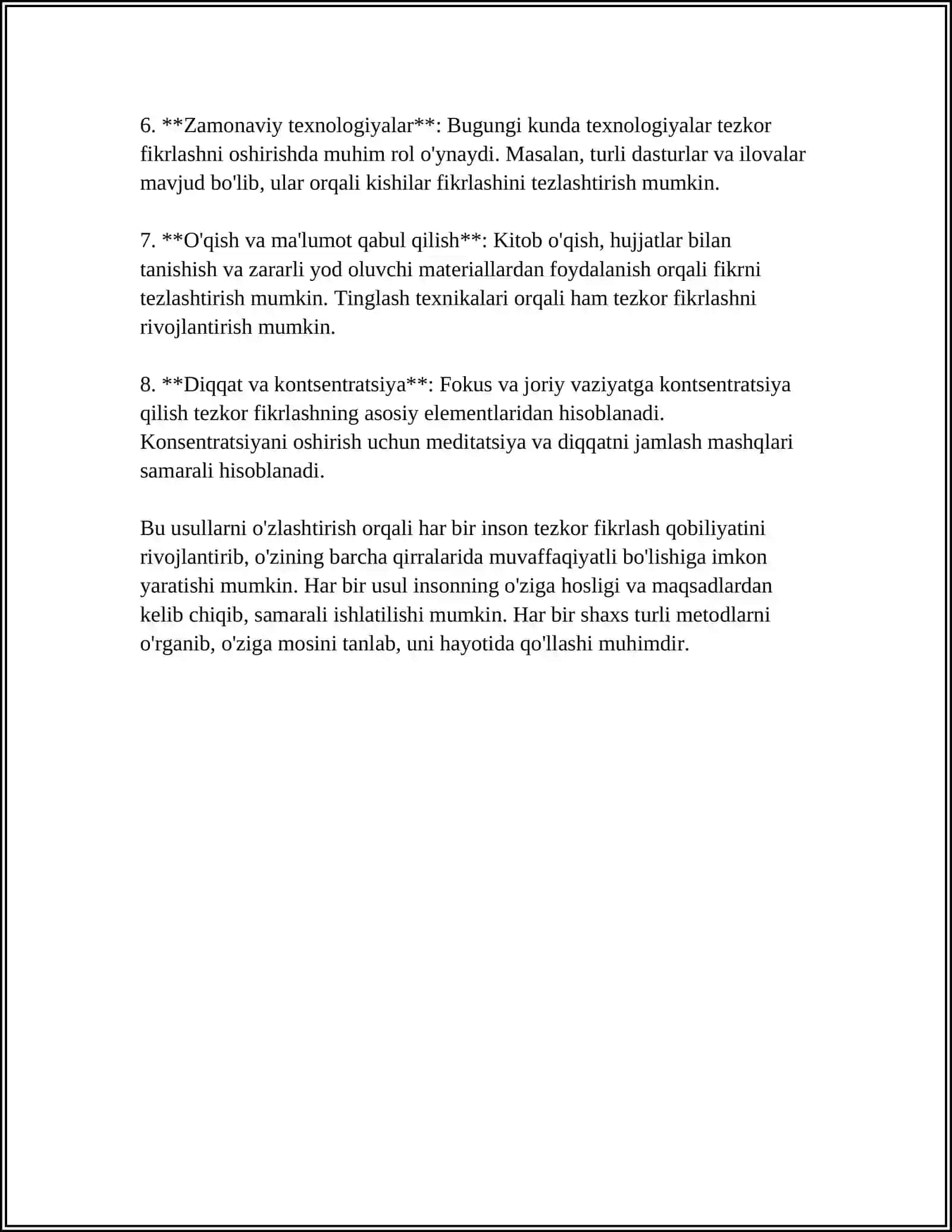 TEZKORLIK QOBILYATINI TARBIYALASH 4