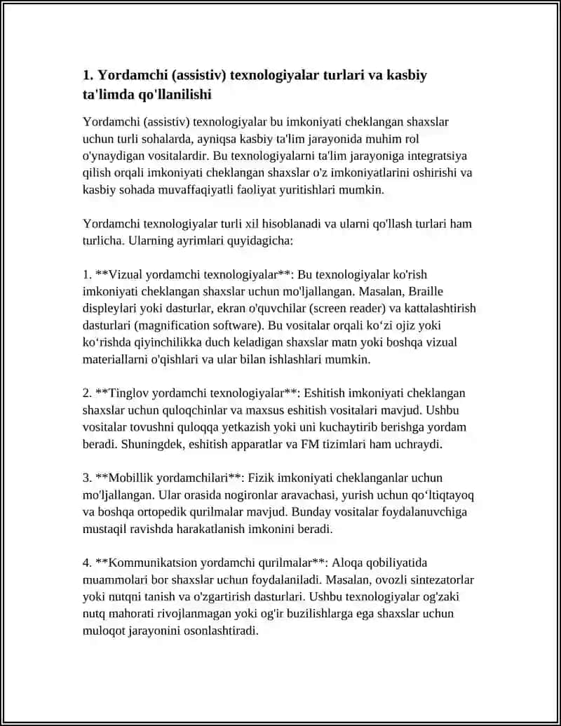 IMKONIYATI CHEKLANGAN SHAXSLARGA KASBIY TA'LIM JARAYONIDA ASSISTIV VOSITALARNI QO'LLASH 4
