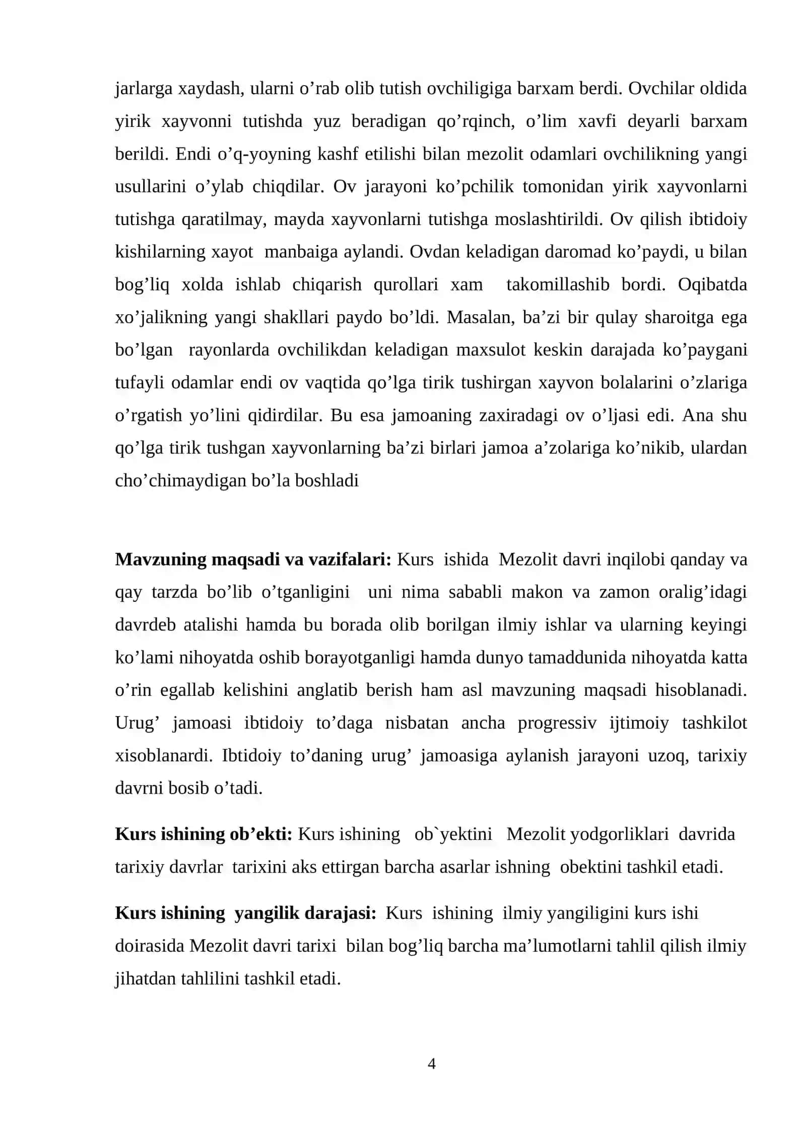 Mezolit davrida mehnat qurollarining xususiyatlari 4