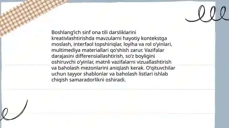 Boshlangʻich sinf ona tili DTSda kreativ yondashuv tamoyillari 4