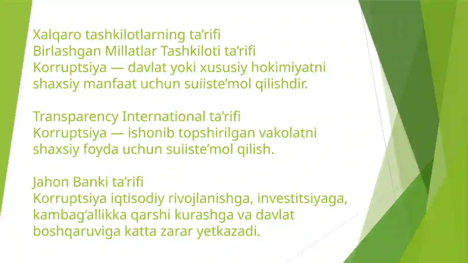 Korruptsiya tushunchasining ma’nosi va shakllari 4