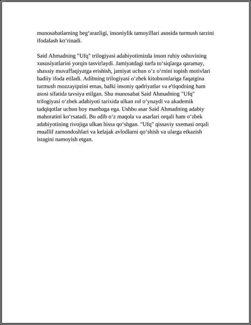 Said Ahmadning Ufq trilogiyasi 4