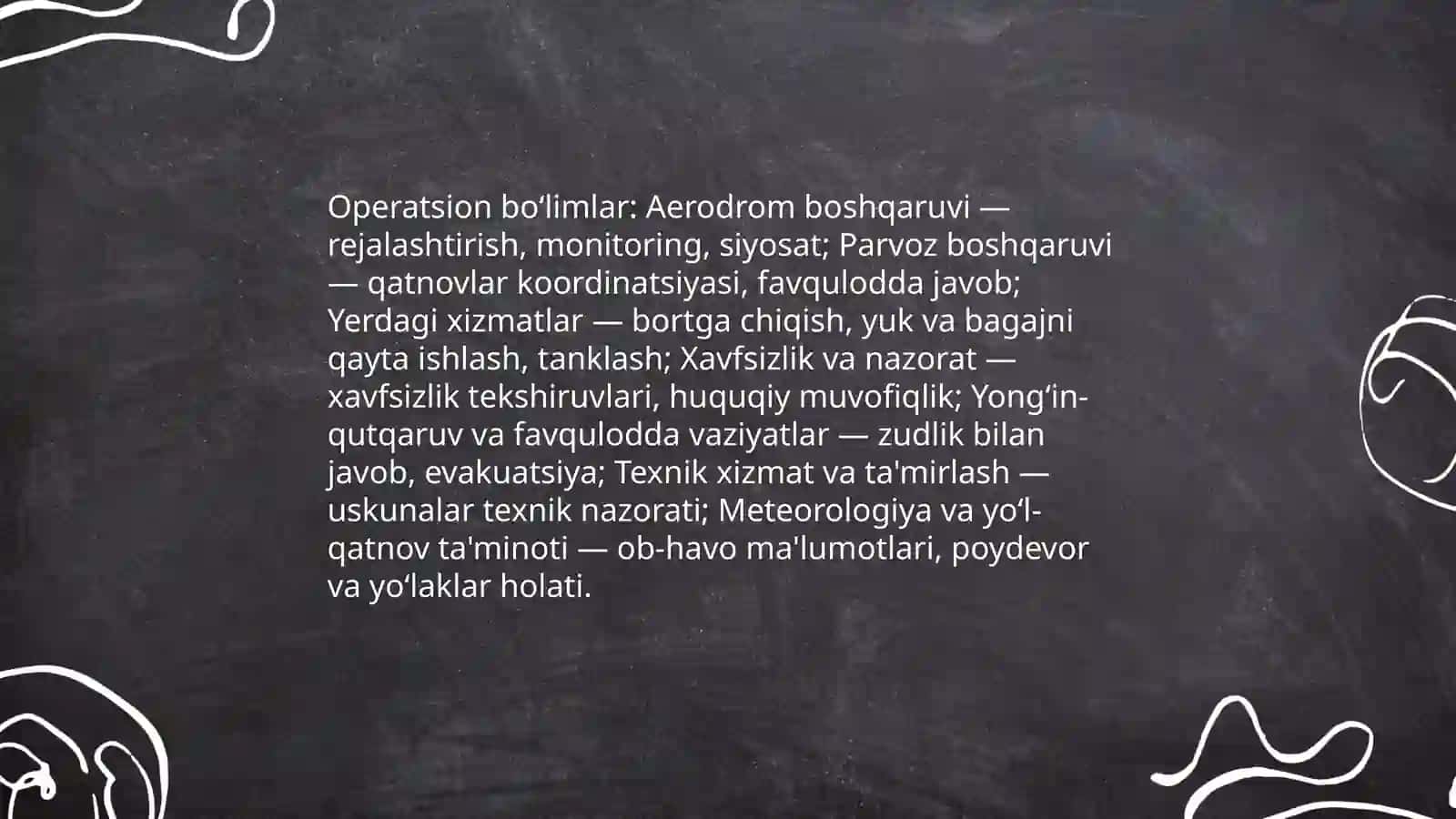 Aerodrom xizmati strukturasi va ularda ishlarni tashkil etish tamoyillari 4