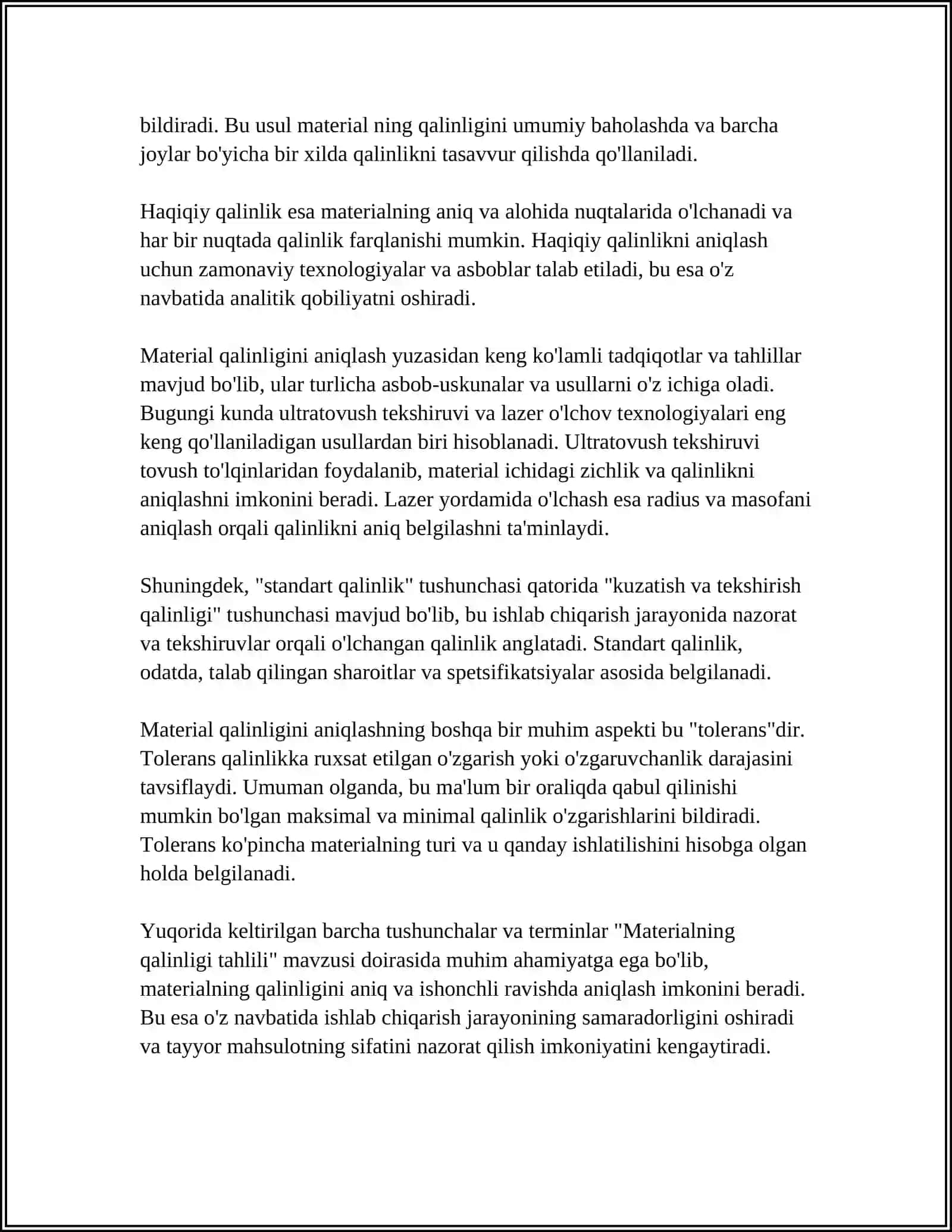 MATERIALNING QALINLIGI TAHLILI 4