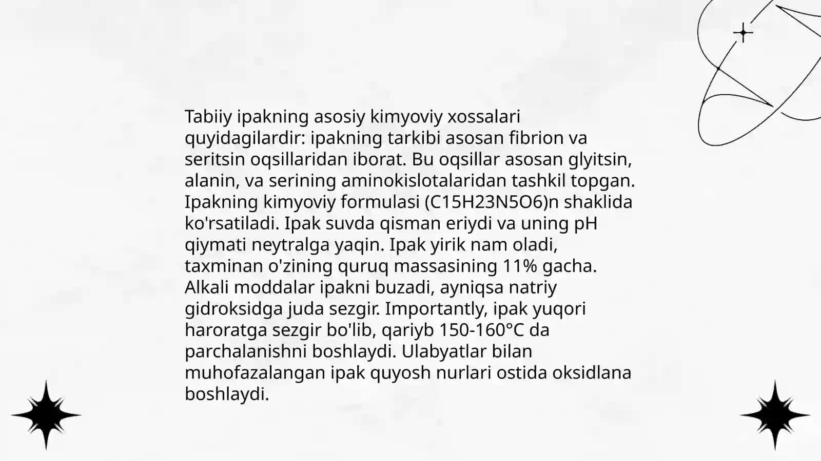 Sellyuloza tabiiy ipakning polimeranologik o'zgarishlari 4