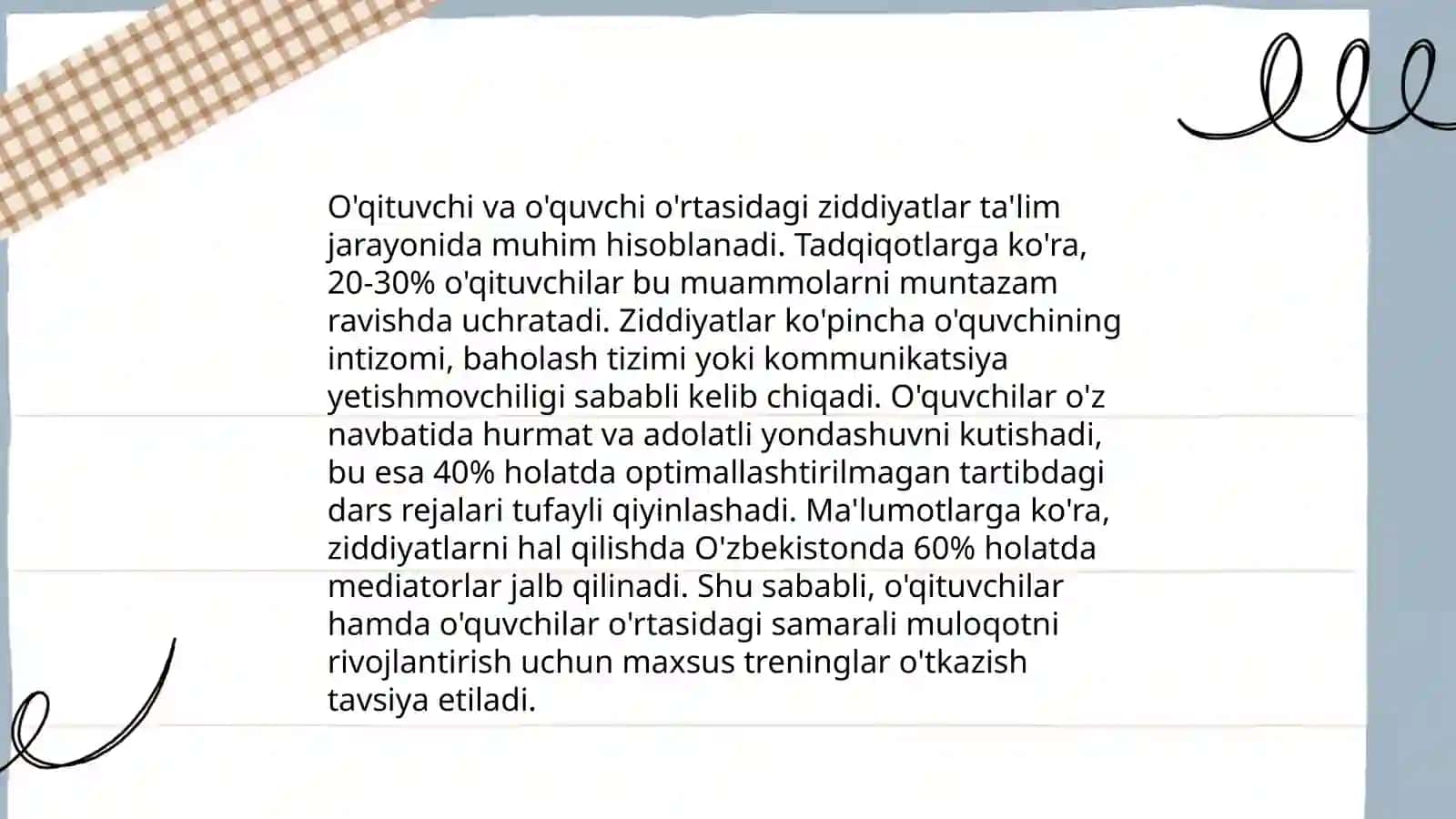 Pedagogik nizolar va ziddiyatlar 4