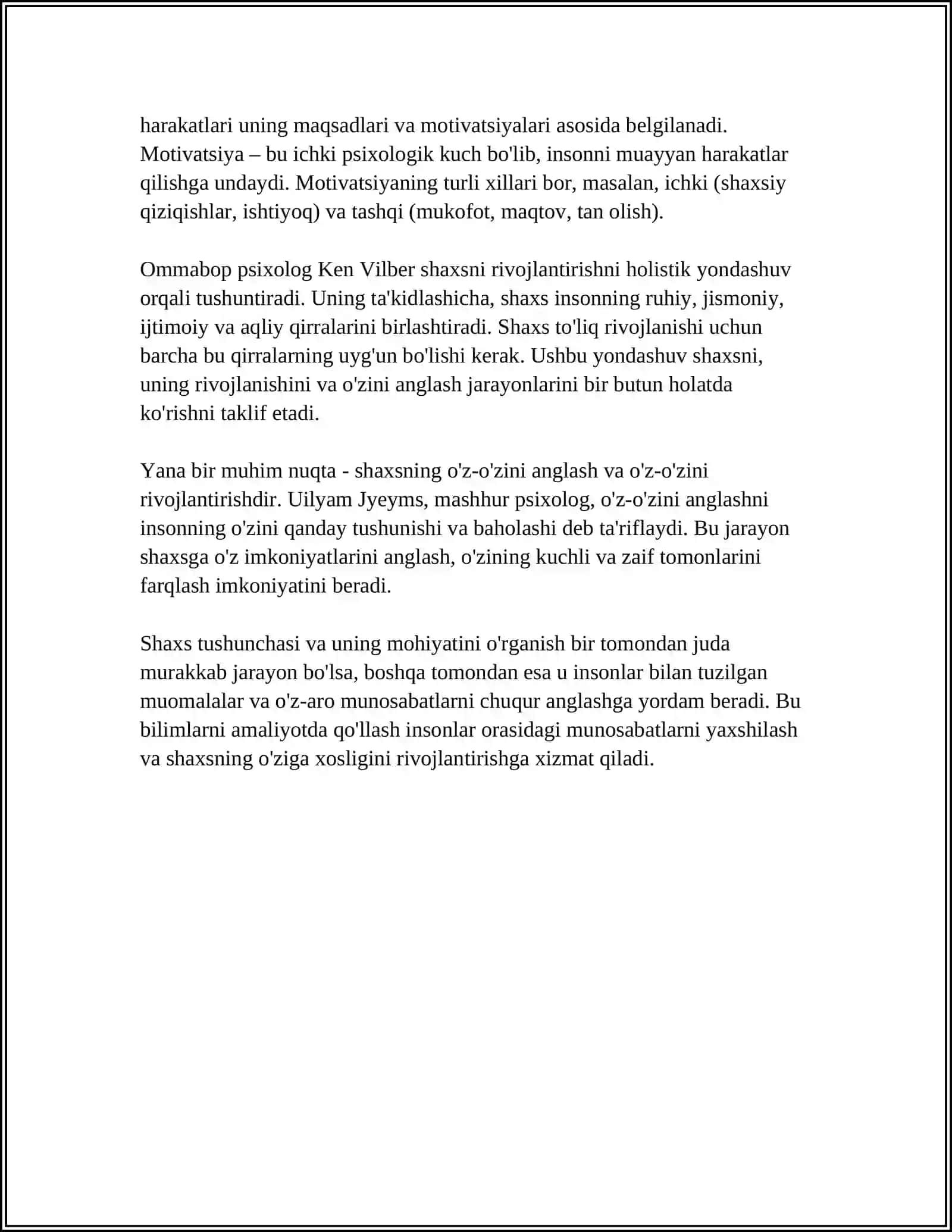 SHAXS VA UNING MOHIYATI 4