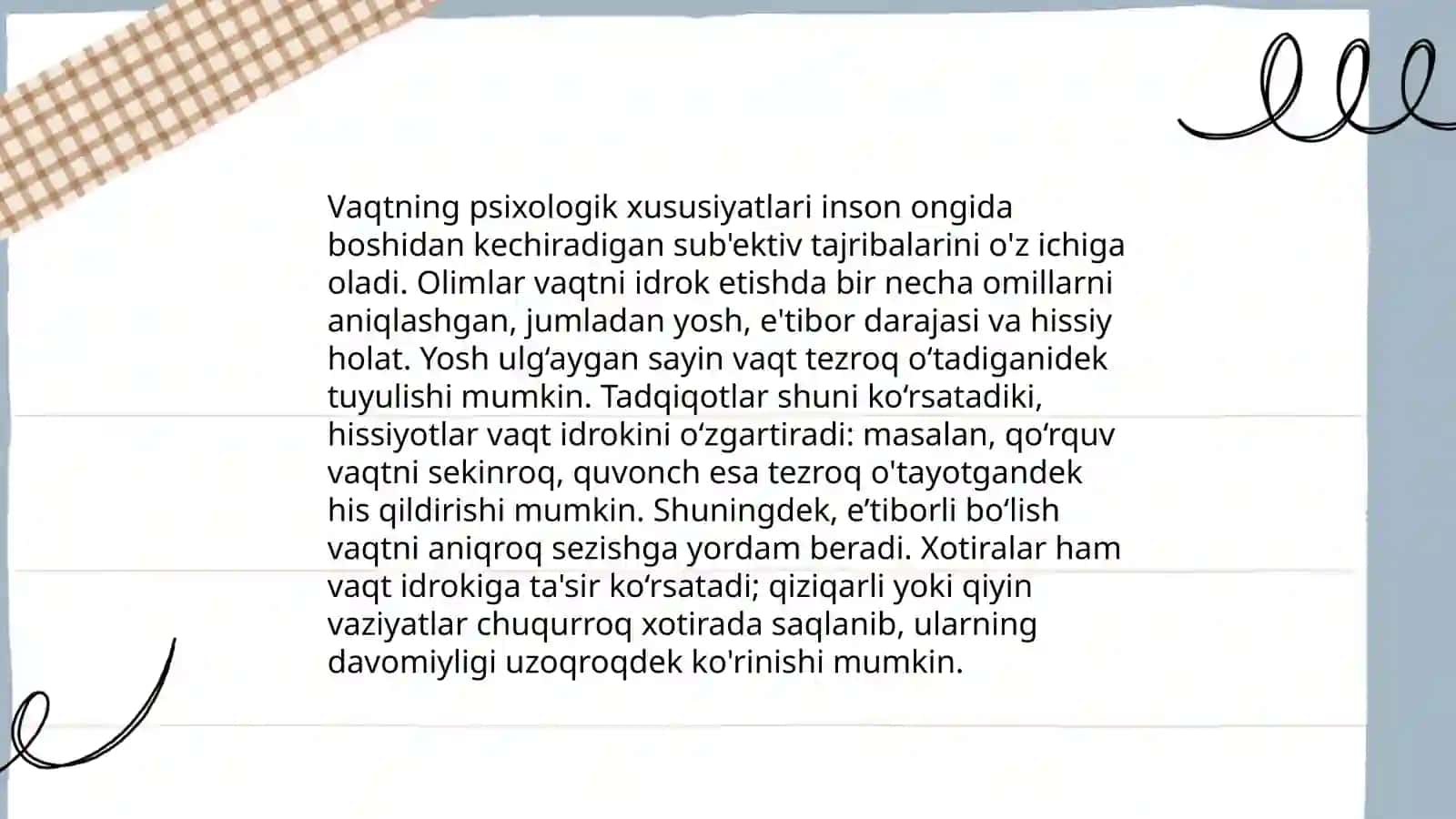 Vaqt va uning o'ziga xos xususiyatlari 4