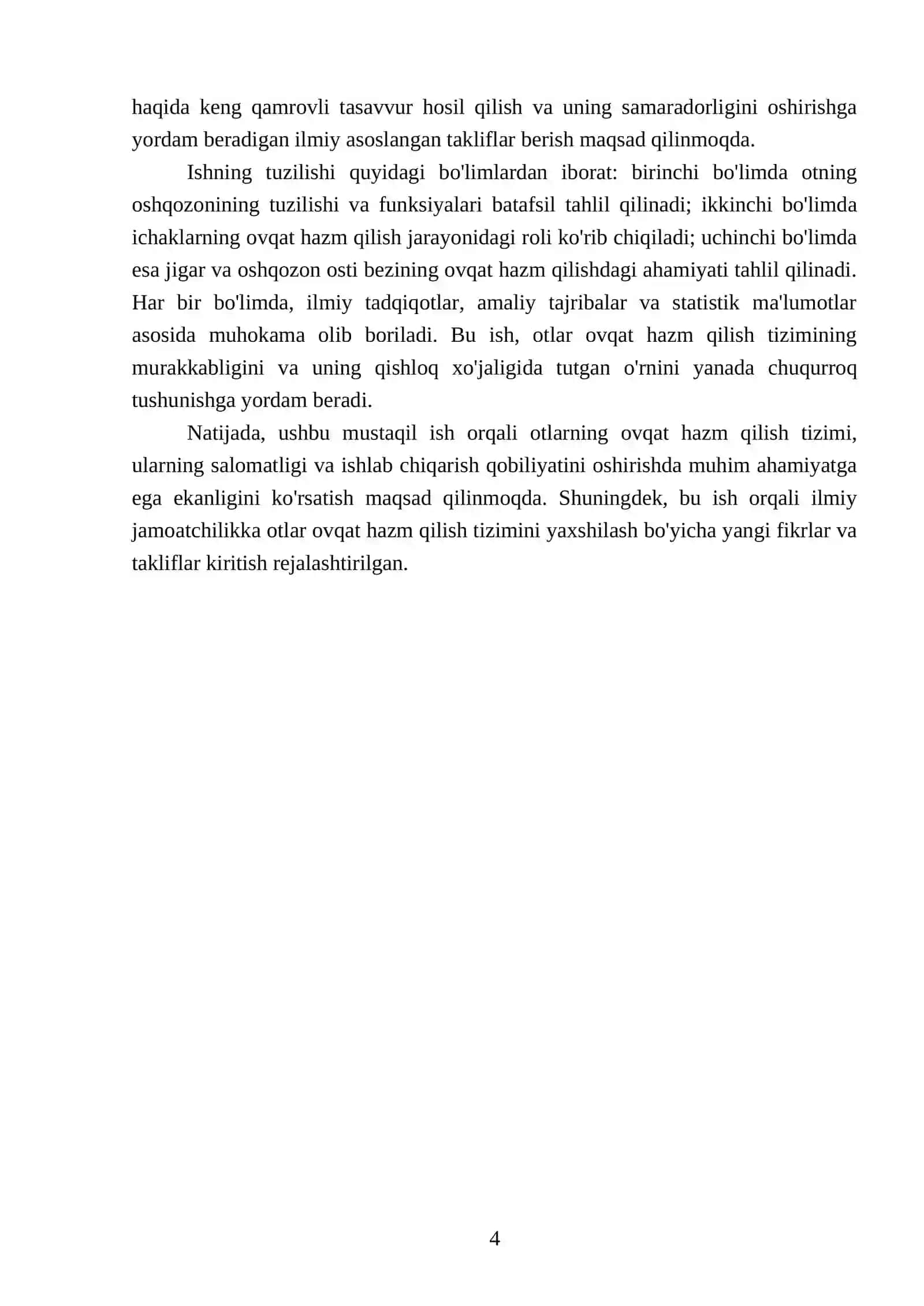 Otning diafragmadan keyingi ovqat hazm qilish organlari: oshqozon, ichak, jigar va oshqozon osti bezi 4